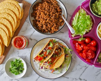 WW Mexican taco night spread flat