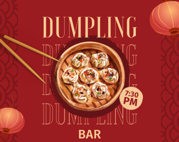 Copy of Red Gold 3D Illustrated Chinese Dumpling Menu Instagram Post