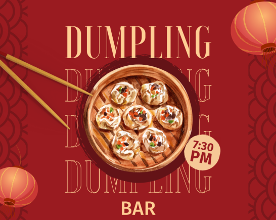 Copy of Red Gold 3D Illustrated Chinese Dumpling Menu Instagram Post