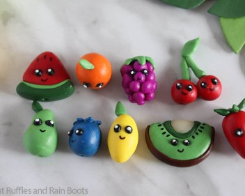 earring charm fruit from polymer clay
