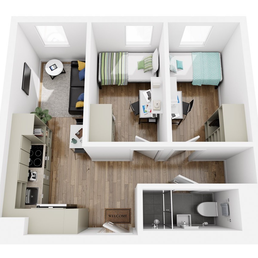 GUV 2 Bed Apartment High Floor with AirCon Tower WEB
