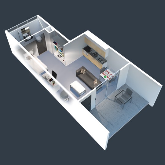 au griffith apartment Studio floorplan
